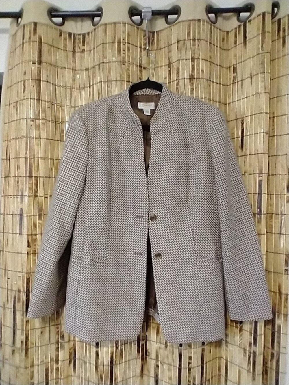 Talbots Wool Blend Houndstooth Blazer / Jacket (Size 14)